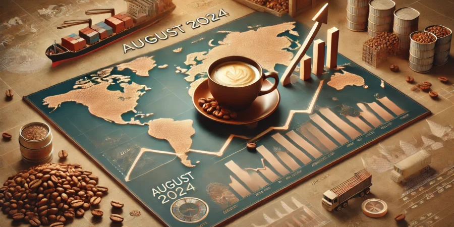 كوفدار | COFDAR | تحليل أسعار القهوة العالمية في أغسطس 2024: ارتفاعات قوية وصادرات متقلبة وسط تحديات اقتصادية وجيوسياسية