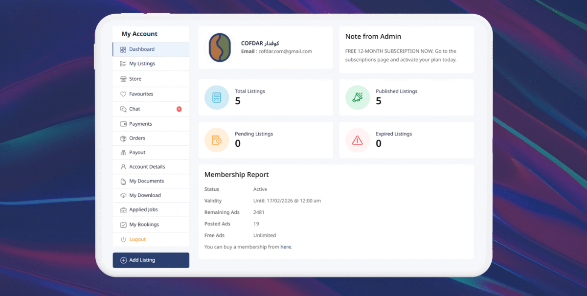 كوفدار | COFDAR | 🧭 Cofdar Dashboard User Guide