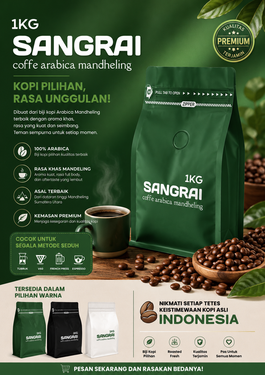 Sangrai Coffee Roasted Aceh Gayo